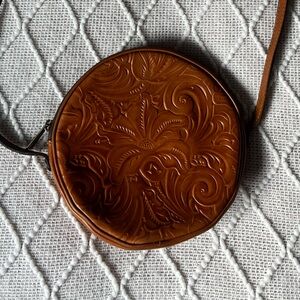 Patricia Nash Embossed Brown Crossbody Bag